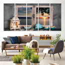 Astonishing Sunset from the Window Wall Art Canvas Print