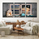Astonishing Sunset from the Window Wall Art Canvas Print