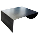 Asymmetrical Metal Coffee Table Heavy Duty Raw Steel (D)24" (W)36" (H)12" angle view