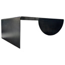 Asymmetrical Metal Coffee Table Heavy Duty Raw Steel (D)24" (W)36" (H)12" profile view
