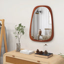 Asymmetrical Abstract Irregular Shaped Wall Mirror with Rustic Frame-Natural by LJGDeals