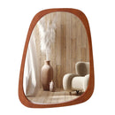 Asymmetrical Abstract Irregular Shaped Wall Mirror with Rustic Frame-Natural by LJGDeals