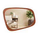 Asymmetrical Abstract Irregular Shaped Wall Mirror with Rustic Frame-Natural by LJGDeals