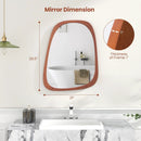 Asymmetrical Abstract Irregular Shaped Wall Mirror with Rustic Frame-Natural by LJGDeals