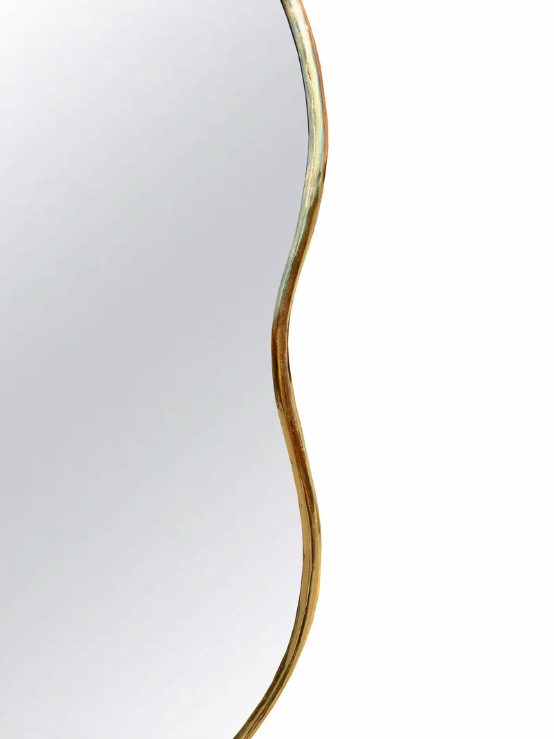 Asymmetrical Brass Mirror
