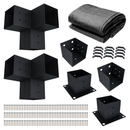 DIY Pergola Bracket Kit for an Attached Pergola Frame - Any Size Up to 12' x 12'