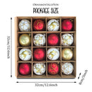 Charming Elegance Ornament Bundle 16 Piece Set, Red White and Gold with Glitter Premium Shatterproof