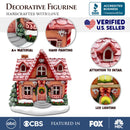 Sparkling Pink Winter Magic LED Gingerbread Home Figurine, 7" Lighted Christmas Decoration Decor