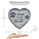 Paws Printed on our Hearts Memorial Stepping Stone for Pet, 9.5" Dog Funeral and Pet Cemetery Decor