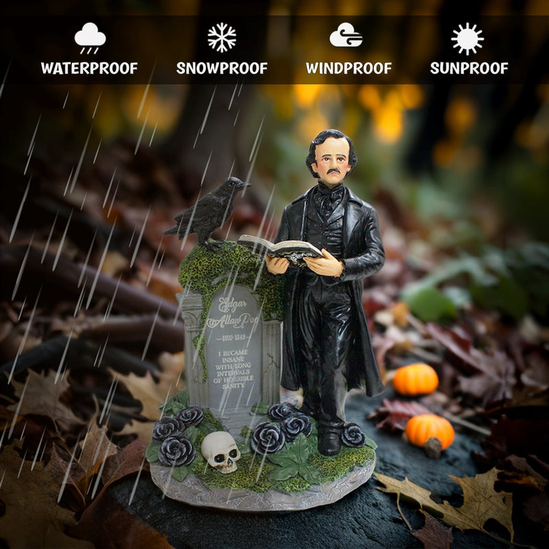 Edgar Allan Poe Handpainted 9" Figurine, Horror Home Statue Decoration