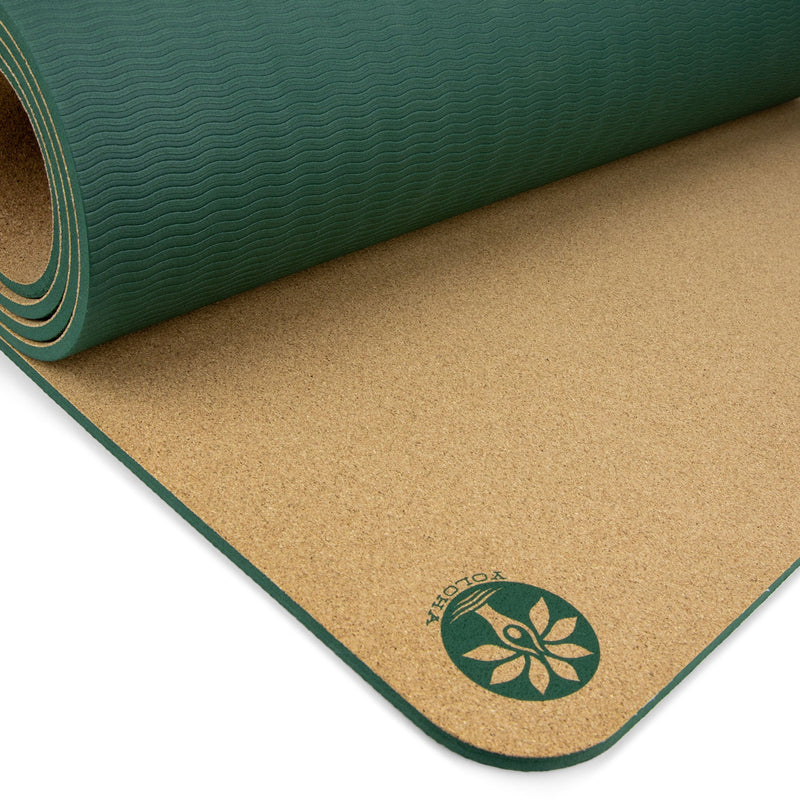 Chakras Aura Cork Yoga Mat, detail