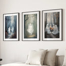 Dark Halloween Spooky Ghost Wall Art Prints Decor by Wall Art Set