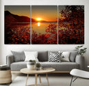 Autumn Sunset Over Lake Canvas Art – Tranquil Nature by MyGreatCanvas | Canvas Wall Art Prints | Photo Prints & Wall Decor