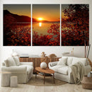 Autumn Sunset Over Lake Canvas Art – Tranquil Nature by MyGreatCanvas | Canvas Wall Art Prints | Photo Prints & Wall Decor