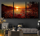 Autumn Sunset Over Lake Canvas Art – Tranquil Nature by MyGreatCanvas | Canvas Wall Art Prints | Photo Prints & Wall Decor