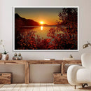 Autumn Sunset Over Lake Canvas Art – Tranquil Nature by MyGreatCanvas | Canvas Wall Art Prints | Photo Prints & Wall Decor