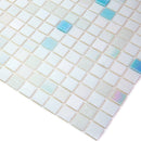 Cotton White 12x12 Glossy Glass Uniform Square Mosaic Tile (20 pack, 20 sq ft/case)
