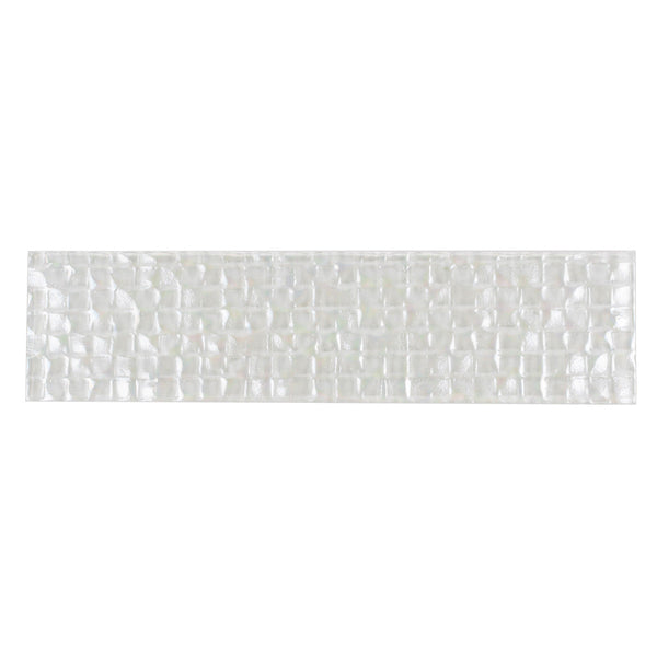 Pearl White 3x12 Textured Glossy Subway Glass Tile (20 pack, 5 sq ft/case), photo 2 of 6