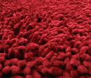 DaDa Bedding Burgundy Red Shaggy Soft Chenille Noodle Carpet Rug Bath Mat