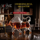 Charging Bull Heads Forward Animal Liquor Decanter