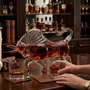 Charging Bull Heads Forward Animal Liquor Decanter