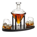 Diamond Whiskey Decanter - 2 Diamond Glasses (750 ML DECANTER)