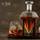 Diamond Whiskey Decanter - 2 Diamond Glasses (750 ML DECANTER)