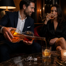 Glass Violin Decanter, Mahogany Base - 1000 ML by The Wine Savant