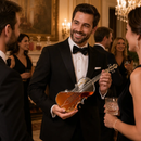Glass Violin Decanter, Mahogany Base - 1000 ML by The Wine Savant