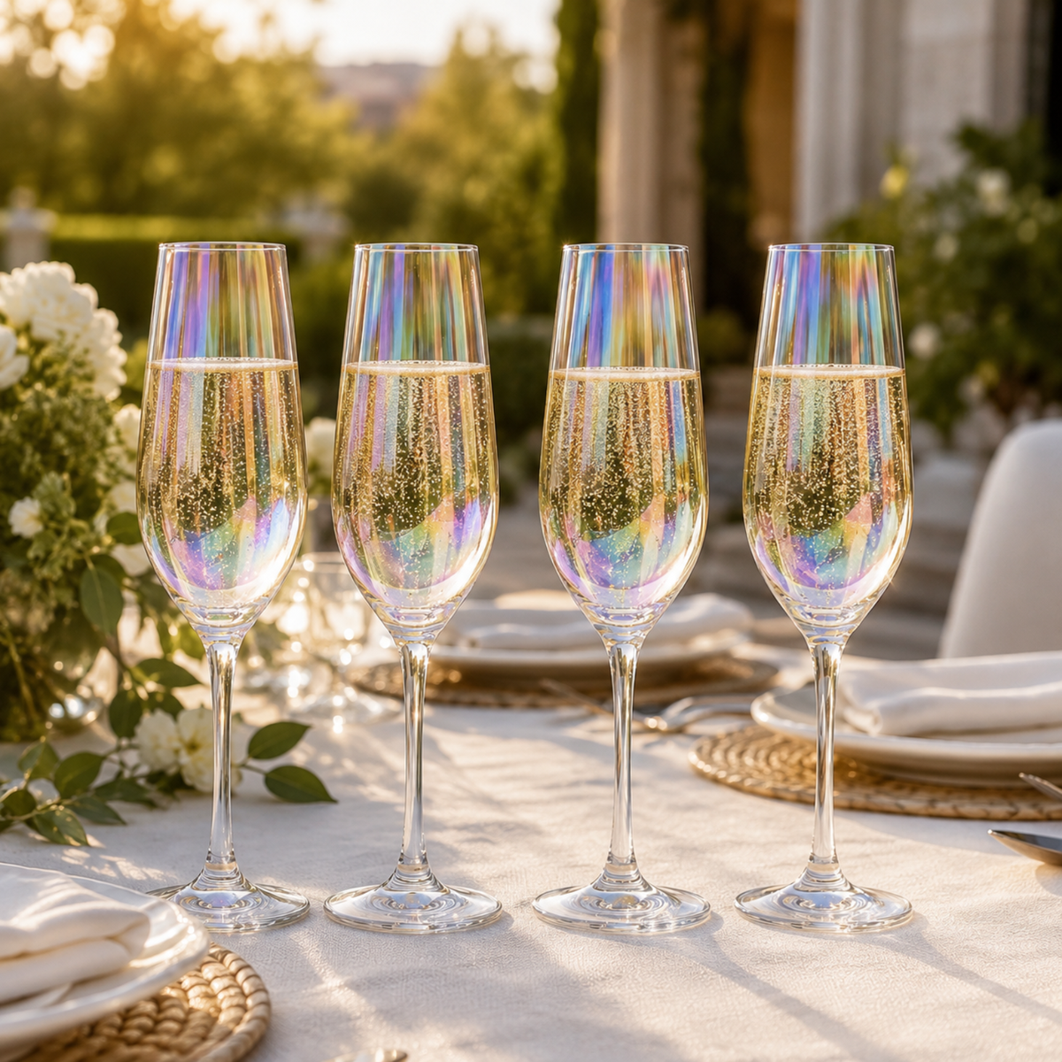 Iridescent Champagne Glasses Premium Barware Gift Elegant Drinkware Collection, photo 8 of 9