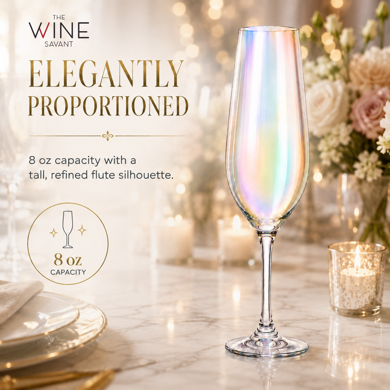 Iridescent Champagne Glasses Premium Barware Gift Elegant Drinkware Collection, photo 2 of 9