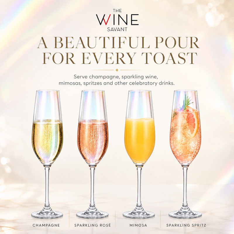 Iridescent Champagne Glasses Premium Barware Gift Elegant Drinkware Collection, photo 3 of 9