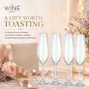 Iridescent Champagne Glasses Premium Barware Gift Elegant Drinkware Collection