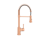 Copper Kitchen Faucet with Soap Dispenser, Single Handle Solid Brass High Arc Pull Down Sprayer Head Kitchen Sink Faucets with Deck Plate
