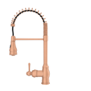 Copper Kitchen Faucet with Soap Dispenser, Single Handle Solid Brass High Arc Pull Down Sprayer Head Kitchen Sink Faucets with Deck Plate