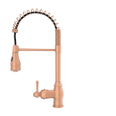 Copper Kitchen Faucet with Soap Dispenser, Single Handle Solid Brass High Arc Pull Down Sprayer Head Kitchen Sink Faucets with Deck Plate