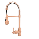 Copper Kitchen Faucet with Soap Dispenser, Single Handle Solid Brass High Arc Pull Down Sprayer Head Kitchen Sink Faucets with Deck Plate