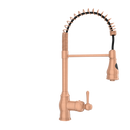Copper Kitchen Faucet with Soap Dispenser, Single Handle Solid Brass High Arc Pull Down Sprayer Head Kitchen Sink Faucets with Deck Plate