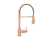 Copper Kitchen Faucet with Soap Dispenser, Single Handle Solid Brass High Arc Pull Down Sprayer Head Kitchen Sink Faucets with Deck Plate