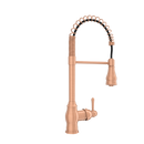 Copper Kitchen Faucet with Soap Dispenser, Single Handle Solid Brass High Arc Pull Down Sprayer Head Kitchen Sink Faucets with Deck Plate