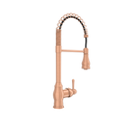 Copper Kitchen Faucet with Soap Dispenser, Single Handle Solid Brass High Arc Pull Down Sprayer Head Kitchen Sink Faucets with Deck Plate