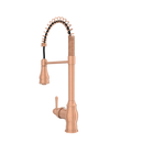 Copper Kitchen Faucet with Soap Dispenser, Single Handle Solid Brass High Arc Pull Down Sprayer Head Kitchen Sink Faucets with Deck Plate