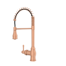 Copper Kitchen Faucet with Soap Dispenser, Single Handle Solid Brass High Arc Pull Down Sprayer Head Kitchen Sink Faucets with Deck Plate