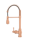 Copper Kitchen Faucet with Soap Dispenser, Single Handle Solid Brass High Arc Pull Down Sprayer Head Kitchen Sink Faucets with Deck Plate