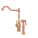 One-Handle Copper Widespread Kitchen Faucet with Side Sprayer - AK96918C