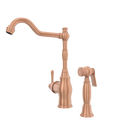 One-Handle Copper Widespread Kitchen Faucet with Side Sprayer - AK96918C