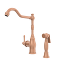 One-Handle Copper Widespread Kitchen Faucet with Side Sprayer - AK96918C