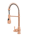 Copper Pre-Rinse Spring Kitchen Faucet, Single Level Solid Brass Kitchen Sink Faucets with Pull Down Sprayer - AK96518A-C