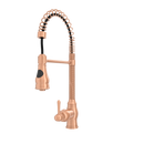 Copper Pre-Rinse Spring Kitchen Faucet, Single Level Solid Brass Kitchen Sink Faucets with Pull Down Sprayer - AK96518A-C
