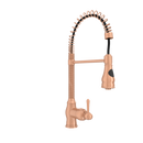 Copper Pre-Rinse Spring Kitchen Faucet, Single Level Solid Brass Kitchen Sink Faucets with Pull Down Sprayer - AK96518A-C